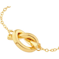 Olas d'Oro - 14K Yellow Gold 2mm Tube Love Knot Necklace with Spring Ring Closure - 1.17 Grams