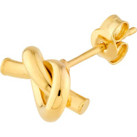Olas d'Oro - 14K Yellow Gold 2mm Tube Love Knot Stud Earrings