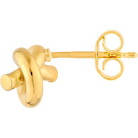 Olas d'Oro - 14K Yellow Gold 2mm Tube Love Knot Stud Earrings