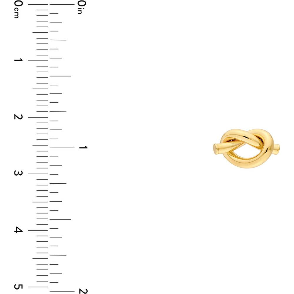 Olas d'Oro - 14K Yellow Gold 2mm Tube Love Knot Stud Earrings