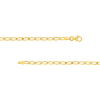 Olas d'Oro - 14K Yellow Gold 3.00mm Long Link Curb Chain Necklace - 24" - 8.58 Grams