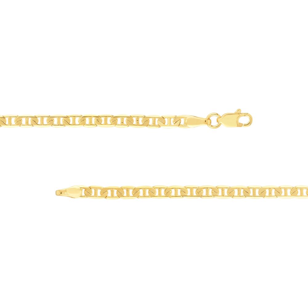 Olas d'Oro - 14K Yellow Gold 3.00mm Mariner Chain Necklace with Lobster Lock - 20"