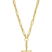 Olas d'Oro - 14K Yellow Gold 3+1 Paper Clip Lariat Necklace with Pear Shape Lobster Clasp