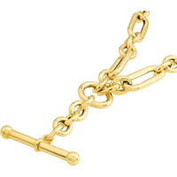 Olas d'Oro - 14K Yellow Gold 3+1 Paper Clip Lariat Necklace with Pear Shape Lobster Clasp