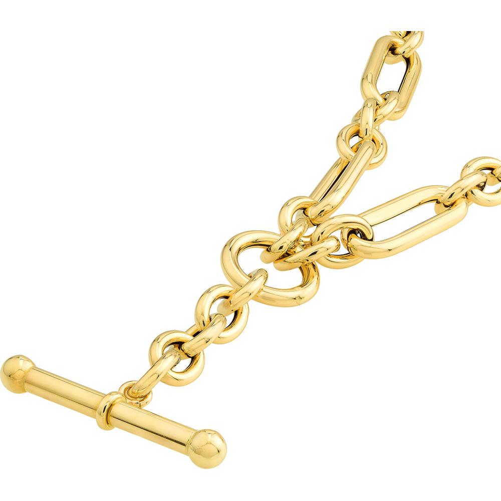 Olas d'Oro - 14K Yellow Gold 3+1 Paper Clip Lariat Necklace with Pear Shape Lobster Clasp
