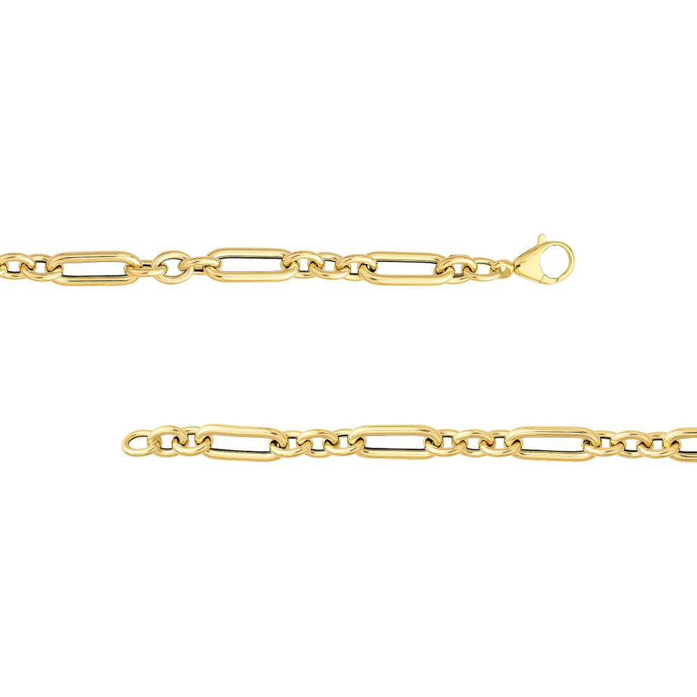Olas d'Oro - 14K Yellow Gold 3+1 Paper Clip Lariat Necklace with Pear Shape Lobster Clasp