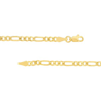 Olas d'Oro - 14K Yellow Gold 3.20mm Concave Figaro Chain Necklace - 24 Inches, 9.04 Grams