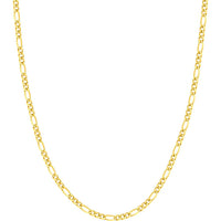 Olas d'Oro - 14K Yellow Gold 3.20mm Concave Figaro Chain Necklace with Lobster Lock 20 Inches