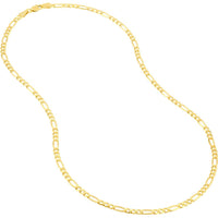 Olas d'Oro - 14K Yellow Gold 3.20mm Concave Figaro Necklace with Lobster Lock - 6.13 Grams