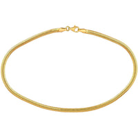 Olas d'Oro - 14K Yellow Gold 3.20mm Snake Chain Anklet with Pear Shape Lobster Clasp