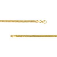Olas d'Oro - 14K Yellow Gold 3.20mm Snake Chain Anklet with Pear Shape Lobster Clasp