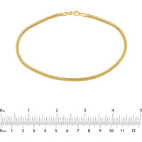 Olas d'Oro - 14K Yellow Gold 3.20mm Snake Chain Anklet with Pear Shape Lobster Clasp