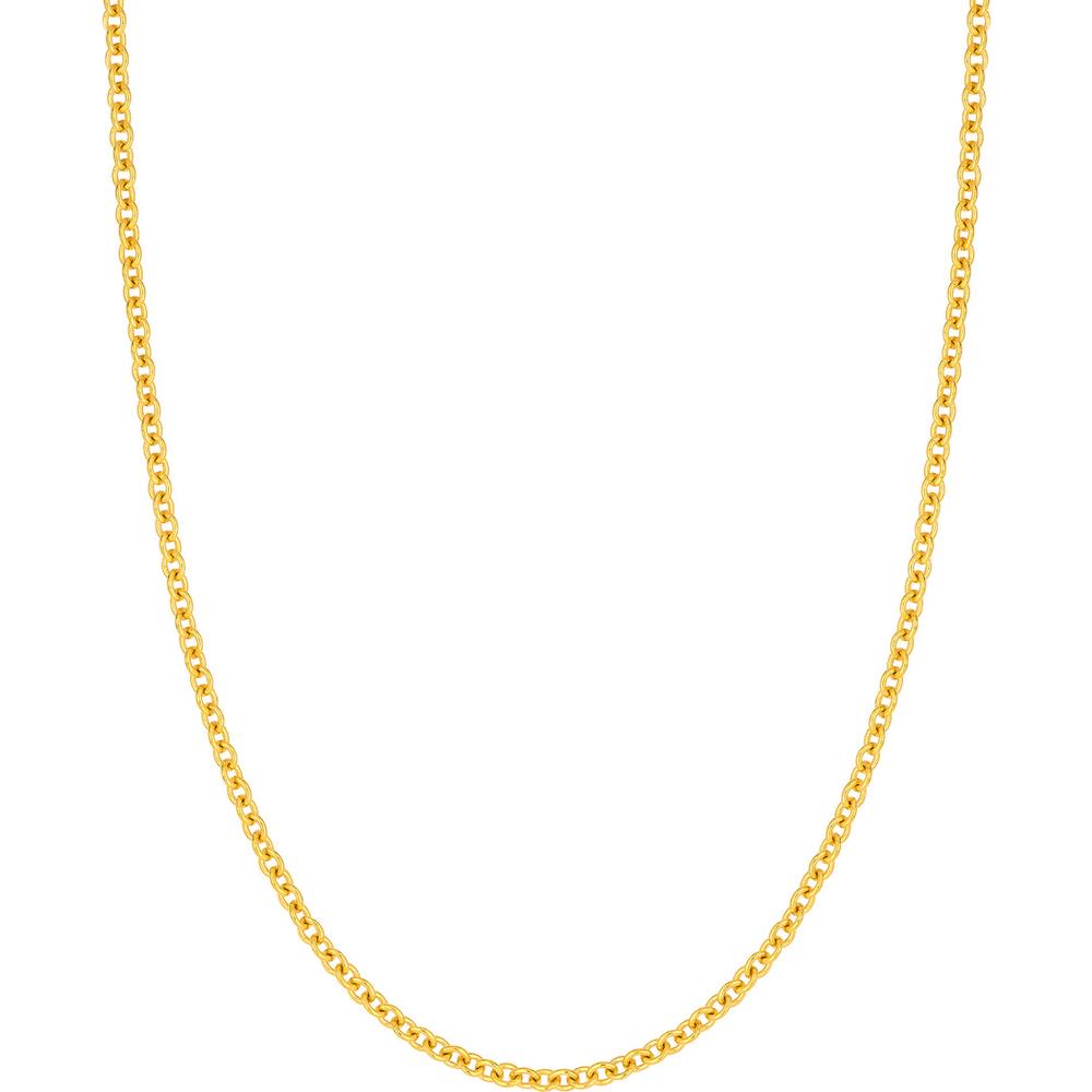 Olas d'Oro - 14K Yellow Gold 3.30mm Open Cable Link Chain Necklace - 18 Inches, 11.23 Grams