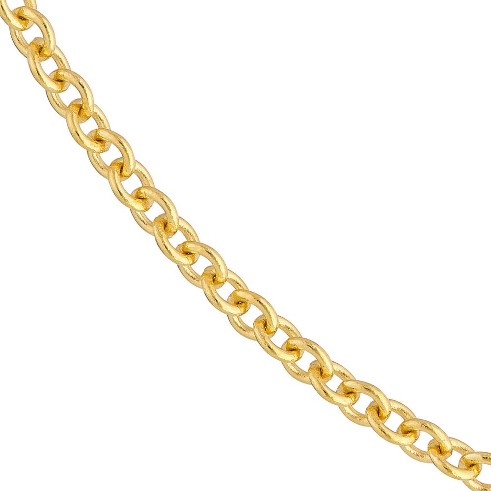 Olas d'Oro - 14K Yellow Gold 3.30mm Open Cable Link Chain Necklace - 18 Inches, 11.23 Grams