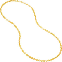 Olas d'Oro - 14K Yellow Gold 3.30mm Open Cable Link Chain Necklace - 18 Inches, 11.23 Grams