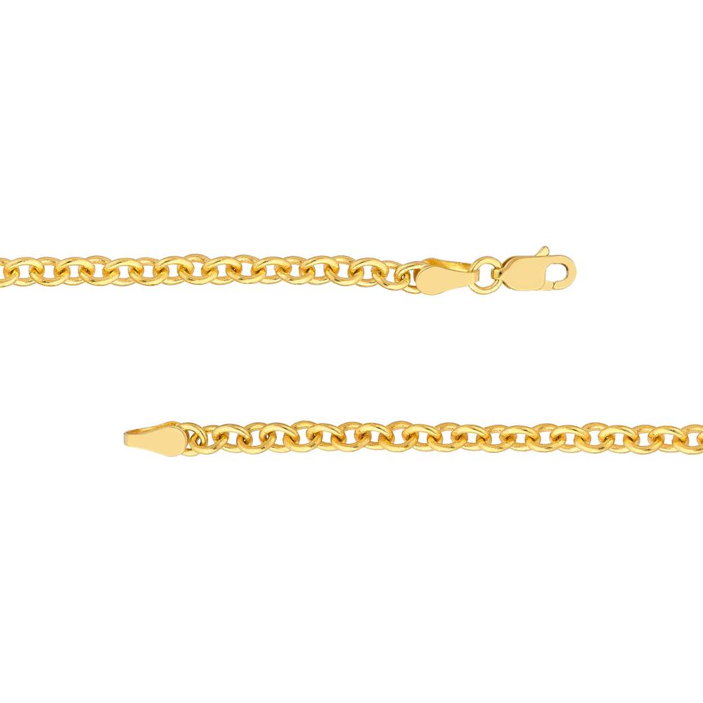 Olas d'Oro - 14K Yellow Gold 3.30mm Open Cable Link Chain Necklace - 18 Inches, 11.23 Grams