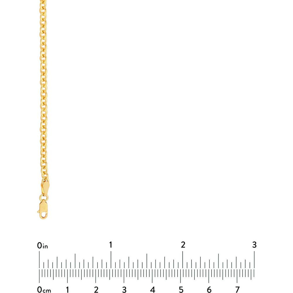 Olas d'Oro - 14K Yellow Gold 3.30mm Open Cable Link Chain Necklace - 18 Inches, 11.23 Grams