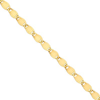 Olas d'Oro - 14K Yellow Gold 3.35mm Diamond-Cut Valentino Chain Bracelet - 7.25 inches