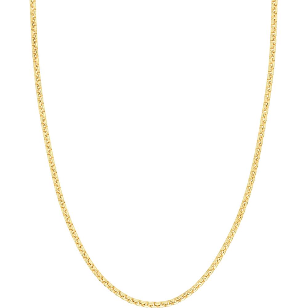 Olas d'Oro - 14K Yellow Gold 3.3mm Solid Round Box Chain Necklace - 18" - 26.04 Grams