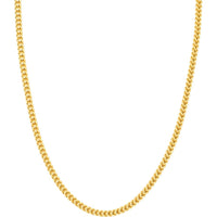Olas d'Oro - 14K Yellow Gold 3.40mm Hollow Square Franco Chain 7" Bracelet - 5.63 Grams Total Weight