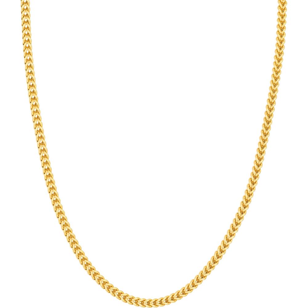Olas d'Oro - 14K Yellow Gold 3.40mm Hollow Square Franco Chain 7" Bracelet - 5.63 Grams Total Weight