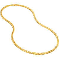 Olas d'Oro - 14K Yellow Gold 3.40mm Hollow Square Franco Chain 7" Bracelet - 5.63 Grams Total Weight
