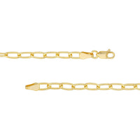 Olas d'Oro - 14K Yellow Gold 3.45mm Paper Clip Chain Necklace with Lobster Clasp - 30 Inches