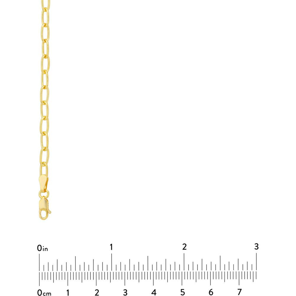 Olas d'Oro - 14K Yellow Gold 3.45mm Paper Clip Chain with Lobster Lock - 8.32 Grams Weight - 18" Length