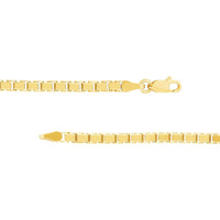 Olas d'Oro - 14K Yellow Gold 3.4mm Box Chain Bracelet with Spring Ring - 17.89 Grams
