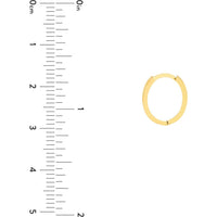 Olas d'Oro - 14K Yellow Gold 3.5mm Oval Hoop Earrings - 2.15 Grams Total Weight