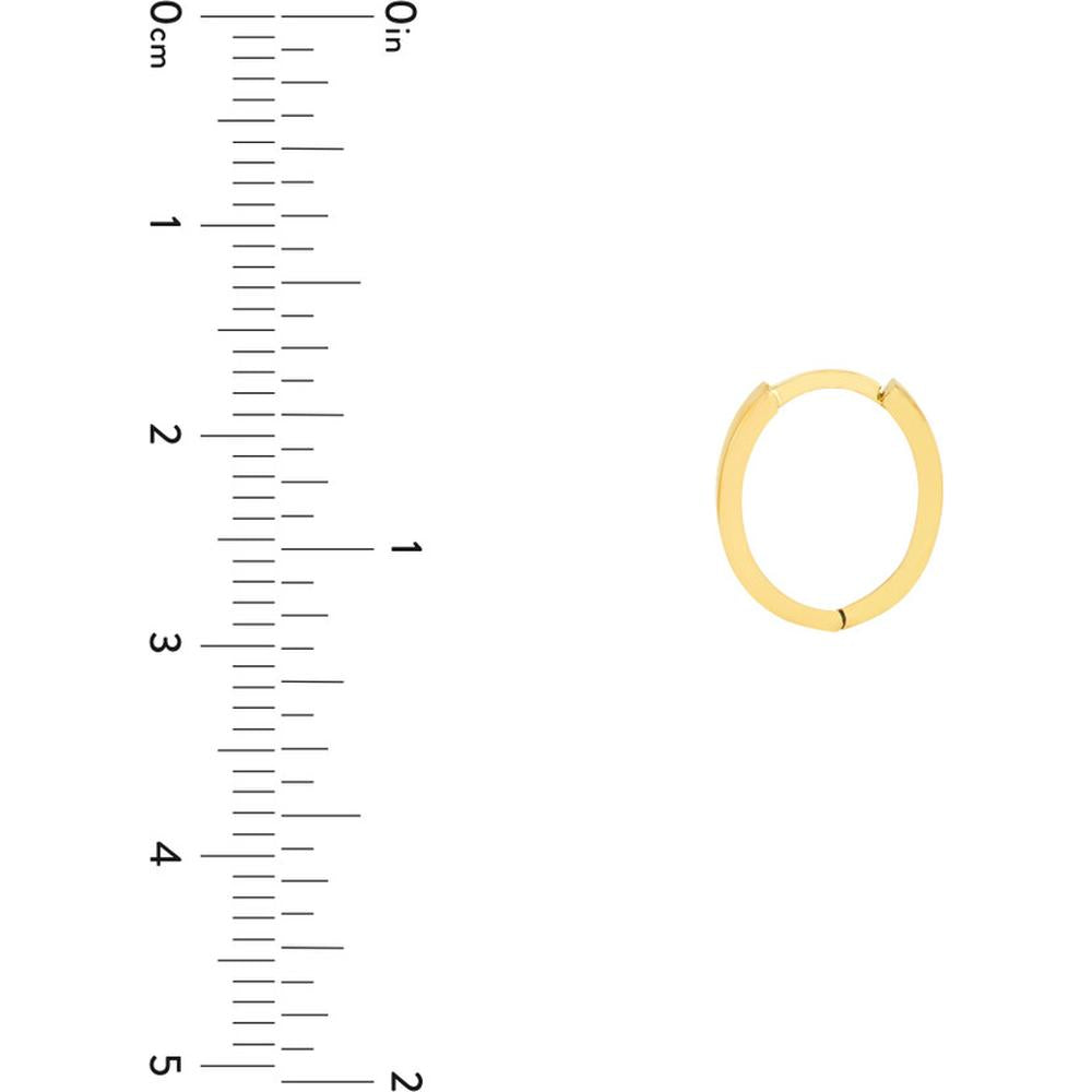 Olas d'Oro - 14K Yellow Gold 3.5mm Oval Hoop Earrings - 2.15 Grams Total Weight