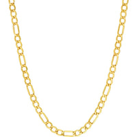 Olas d'Oro - 14K Yellow Gold 3.60mm Hollow Diamond-Cut Figaro Chain Necklace - 24 Inches