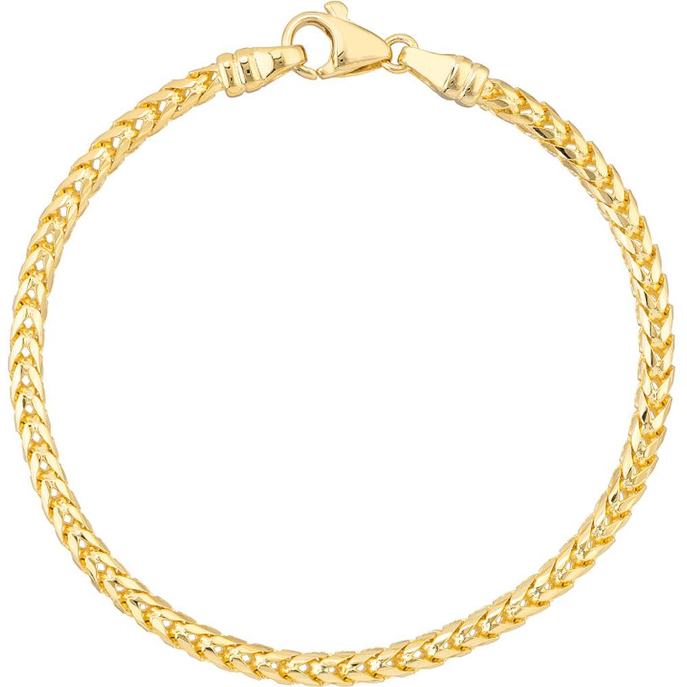 Olas d'Oro - 14K Yellow Gold 3.65mm Round Diamond-Cut Franco Chain Bracelet - 17 Grams