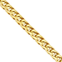 Olas d'Oro - 14K Yellow Gold 3.65mm Round Diamond-Cut Franco Chain Bracelet - 17 Grams