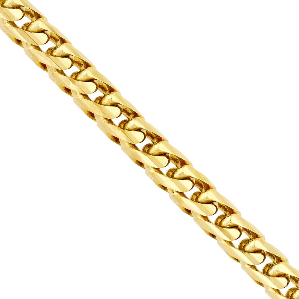 Olas d'Oro - 14K Yellow Gold 3.65mm Round Diamond-Cut Franco Chain Bracelet - 17 Grams
