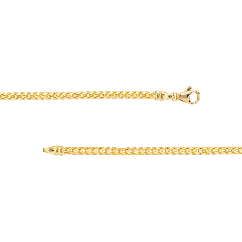Olas d'Oro - 14K Yellow Gold 3.65mm Round Diamond-Cut Franco Chain Bracelet - 17 Grams