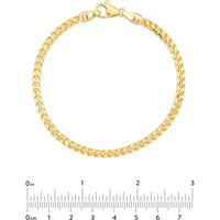 Olas d'Oro - 14K Yellow Gold 3.65mm Round Diamond-Cut Franco Chain Bracelet - 17 Grams
