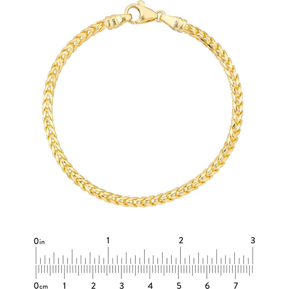 Olas d'Oro - 14K Yellow Gold 3.65mm Round Diamond-Cut Franco Chain Bracelet - 17 Grams