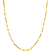 Olas d'Oro - 14K Yellow Gold 3.70mm Hollow Diamond-Cut Curb Chain Bracelet - 7" Length