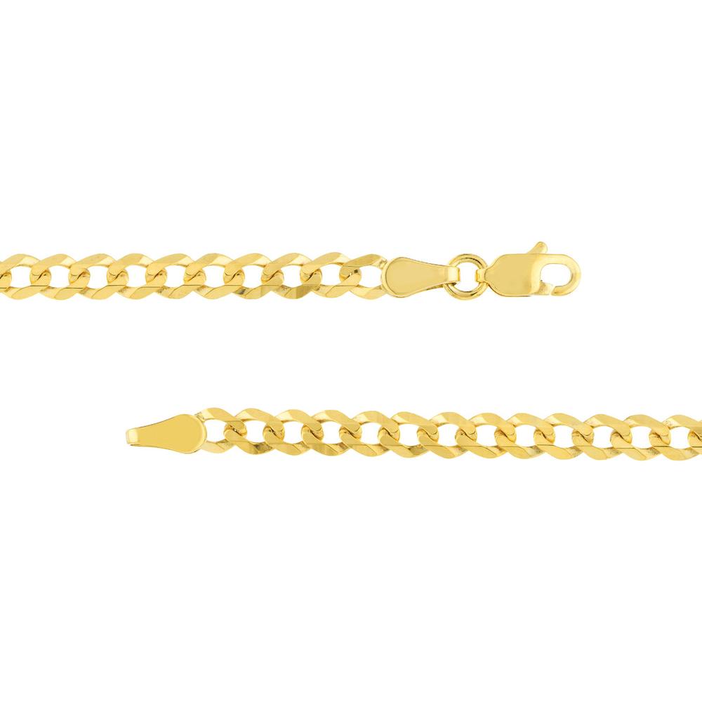 Olas d'Oro - 14K Yellow Gold 3.7mm Curb Chain Bracelet with Lobster Clasp - 8 Inches