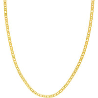 Olas d'Oro - 14K Yellow Gold 3.7mm Mariner Chain Necklace with Lobster Lock - 24 Inches