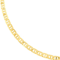 Olas d'Oro - 14K Yellow Gold 3.7mm Mariner Chain Necklace with Lobster Lock - 24 Inches