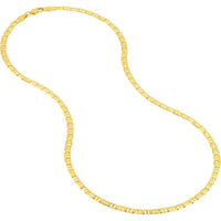 Olas d'Oro - 14K Yellow Gold 3.7mm Mariner Chain Necklace with Lobster Lock - 24 Inches
