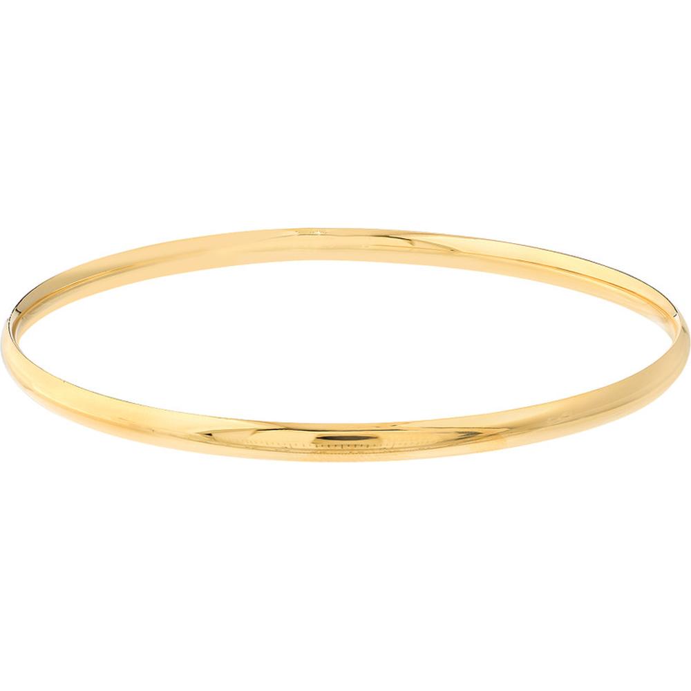 Olas d'Oro - 14K Yellow Gold 3.7mm Slip-On Wedding Band Tube Bangle