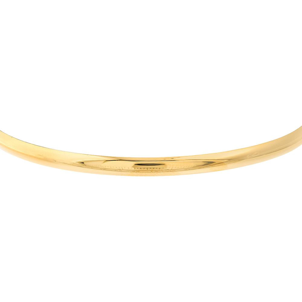 Olas d'Oro - 14K Yellow Gold 3.7mm Slip-On Wedding Band Tube Bangle