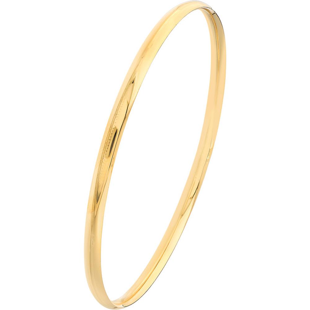 Olas d'Oro - 14K Yellow Gold 3.7mm Slip-On Wedding Band Tube Bangle
