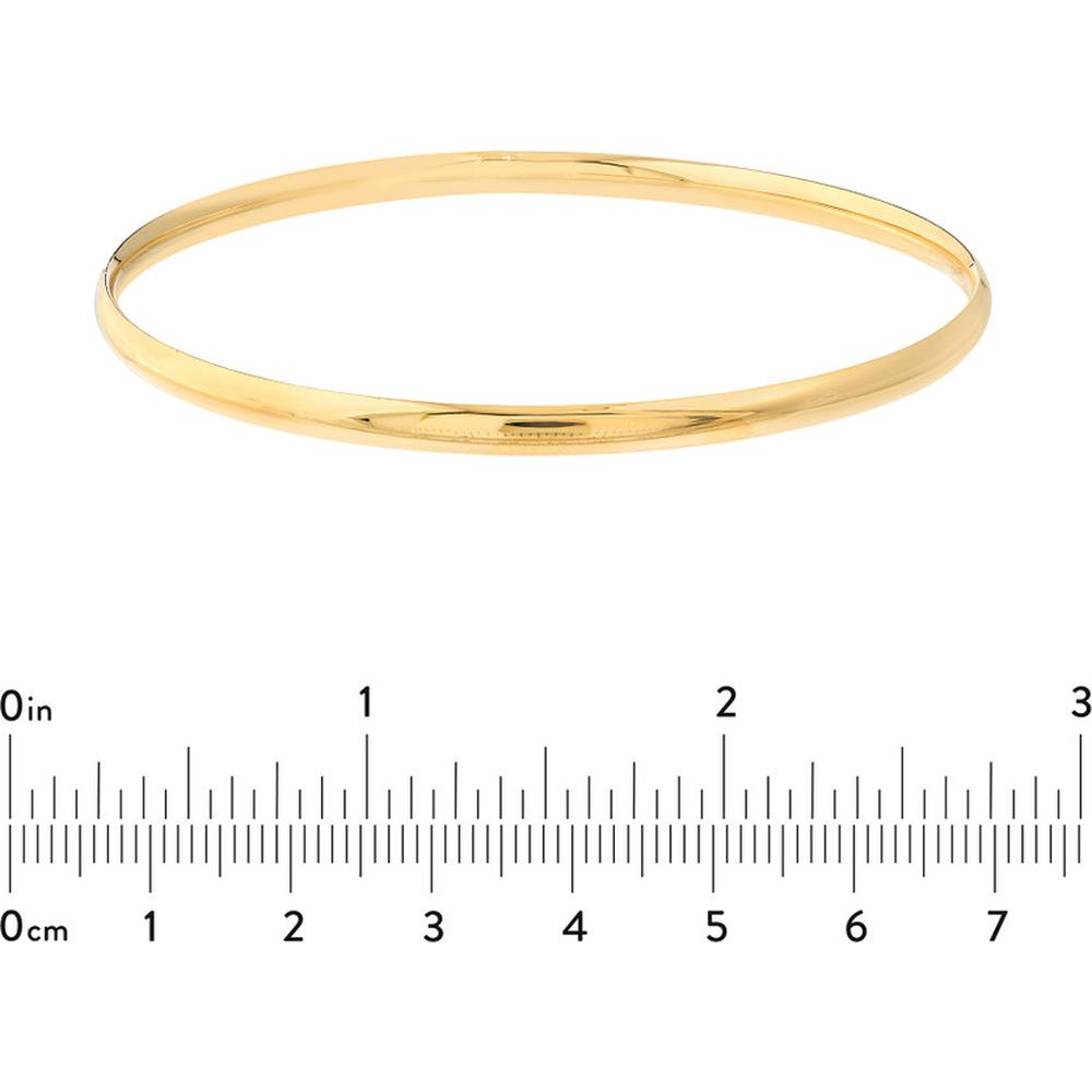 Olas d'Oro - 14K Yellow Gold 3.7mm Slip-On Wedding Band Tube Bangle