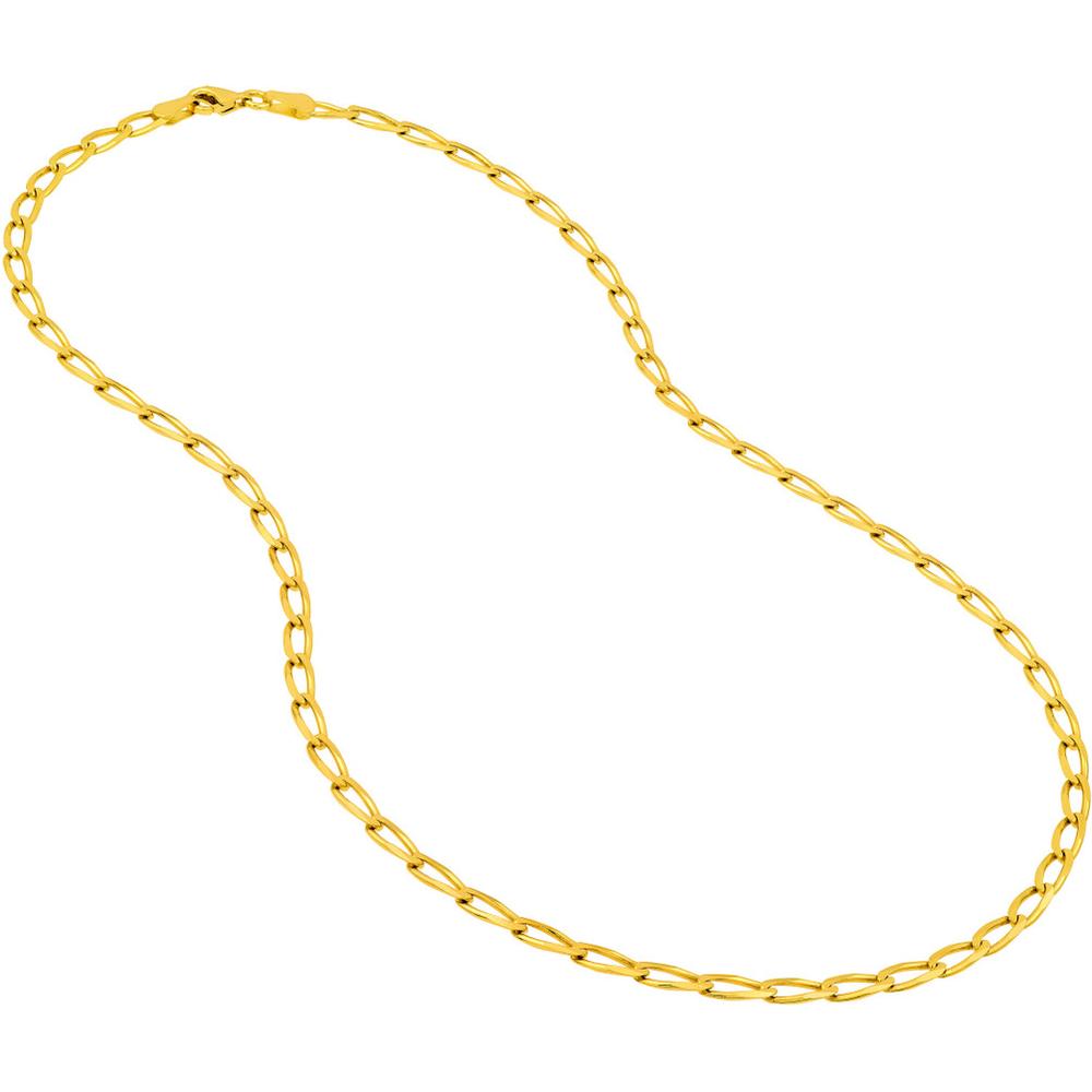 Olas d'Oro - 14K Yellow Gold 3.80mm Long Link Curb Chain Bracelet - 7.25" Length