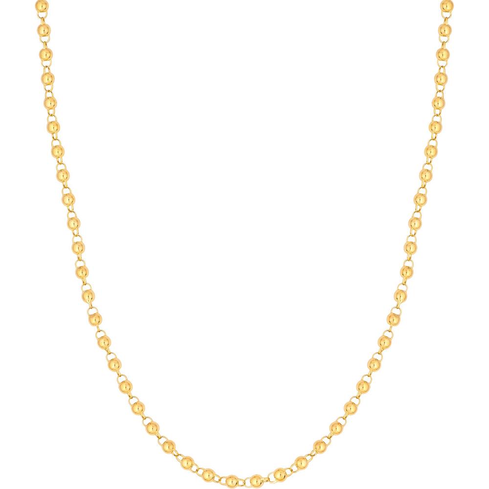 Olas d'Oro - 14K Yellow Gold 3.90mm Round Bead Chain Necklace - 19.75" - 11.45 Grams