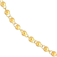 Olas d'Oro - 14K Yellow Gold 3.90mm Round Bead Chain Necklace - 19.75" - 11.45 Grams